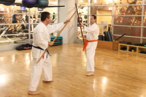 Kobudo (weapon) training at Full Potential Martial Arts Carmel Valley dojo in San Diego, CA 92130